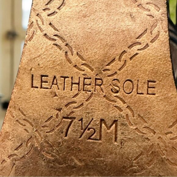 L.A.M.B. Y2K 90s Bernadette Leather Sandals Wedges Heels Size 7.5 - Picture 12 of 15